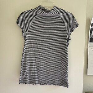 Calder Blake Stripe Raglan Short Sleeve Funnel Neck Tee
